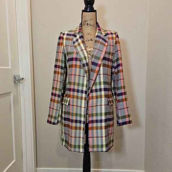 AFRM Women's Multi-Color Plaid Coat Size XS - Picture 2 of 8